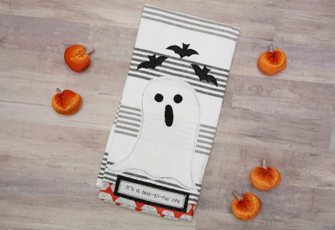 A Boo-Ti-Ful Life Applique Tea Towel