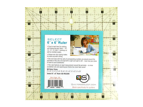 Quilters Select Non Slip Quilting Ruler - 6" x 6"