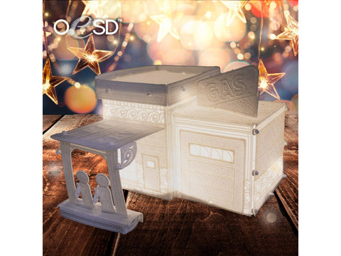 OESD Freestanding Gas Station Winter Village CD