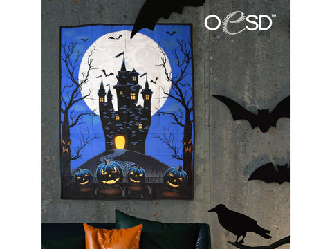 OESD Haunted Hill Mansion Tiling Scene Machine Embroidery CD