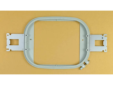 An 8x8 inch multi-needle quilting frame with two metal attachment arms.