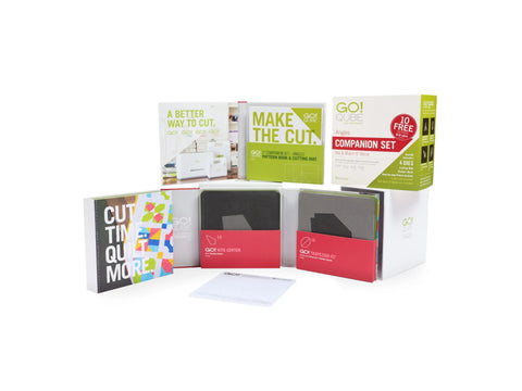 A collection of AccuQuilt GO! Qube Companion Angles 5" sets and accessories.