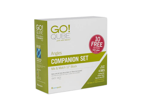 AccuQuilt GO! Qube Companion Set Angles 12" box with green and white labeling.
