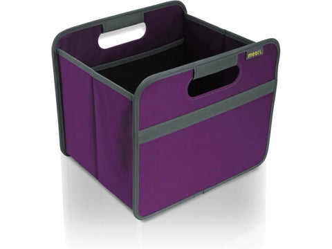 A purple Meori foldable mini box with gray trim and handles.