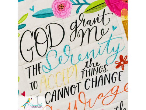 OESD Serenity Prayer by Cynthia Frenette Machine Embroidery CD