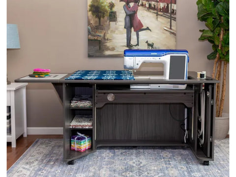 Horn 9030 Sewing & Embroidery Cabinet with expandable surfaces and storage.