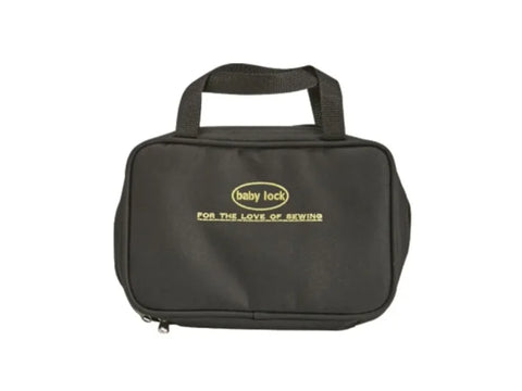 Black Baby Lock Notion Bag with "FOR THE LOVE OF SEWING" printed in gold.