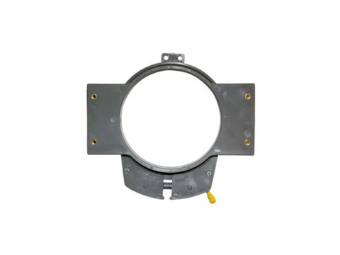A gray Durkee Freedom Ring 15cm with a yellow lever and gold-colored screws.