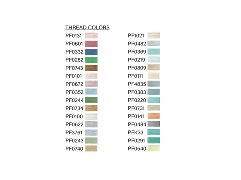 A chart displaying 30 Floriani embroidery thread colors, organized into two columns.