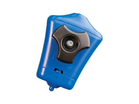A blue Grace Frame Gracie Laser with a black adjustment knob.
