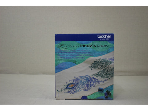 Brother Luminaire Innov-is XP1/XP2 upgrade kit box with peacock feather design.