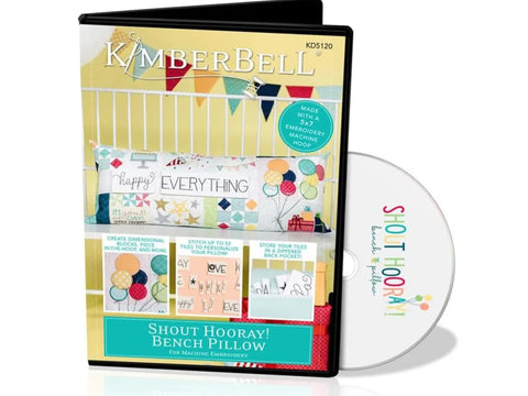 A Kimberbell Shout Hooray! Bench Pillow Kit with a DVD.