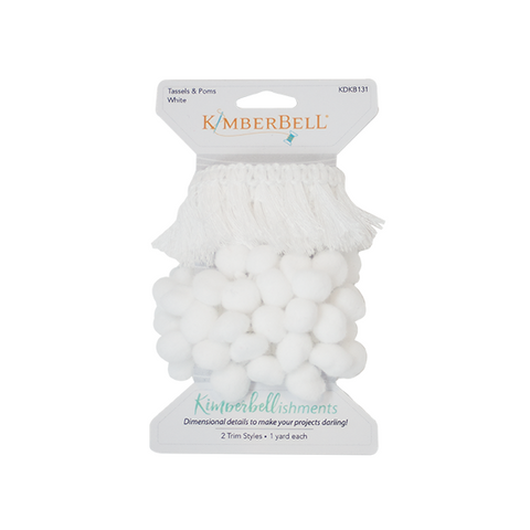 Kimberbell Tassels & Poms Trim - White