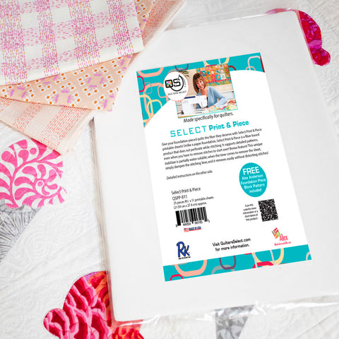 Quilters Select Print & Piece Set of Regular & Fusible Lite Bundle