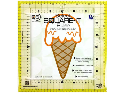 Quilters Select Square It Quilting Ruler - 7.5"