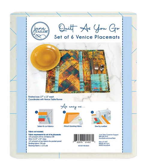 June Tailor Quilt As You Go Placemats Venice - 6pk