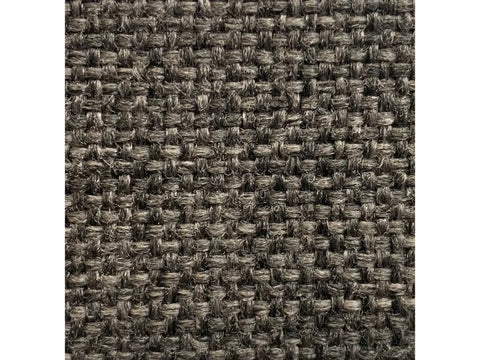 Close-up of a gray, tightly woven upholstery fabric.