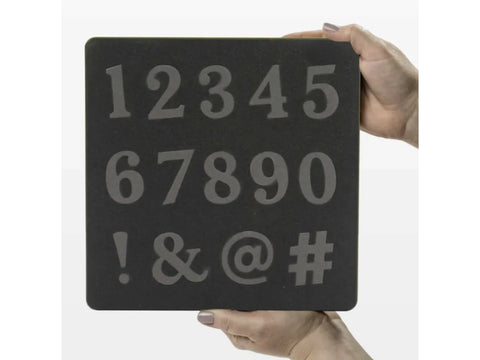 AccuQuilt GO! die featuring classic 2-inch numbers and symbols.