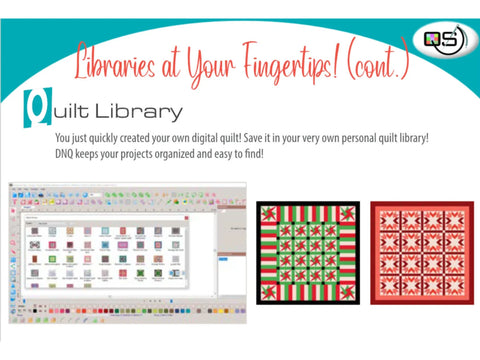 A screenshot of quilt design software with two quilt patterns.