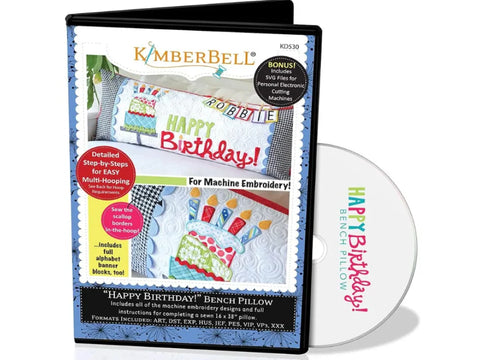 Kimberbell Happy Birthday Bench Pillow DVD and CD set.