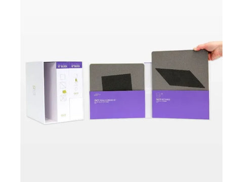 A white box holds two "10" Block" die sets, with two purple-backed dies shown separately.