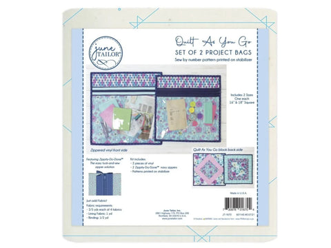 A set of two June Tailor Quilt As You Go zipper project bags in navy.
