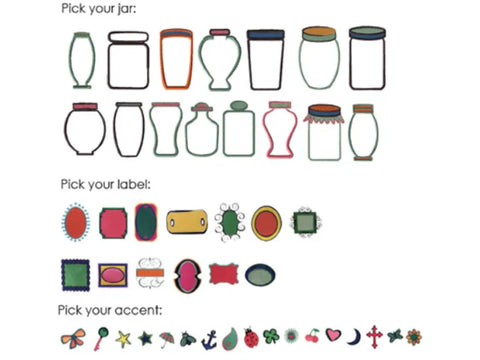 A design template for jars, labels, and accents.