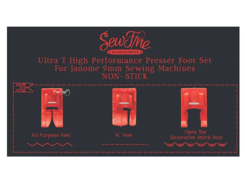Sew Fine Ultra High Performance Foot Red Janome Foot Set