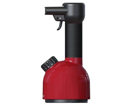 Red Laurastar IGGI handheld garment steamer and purifier.