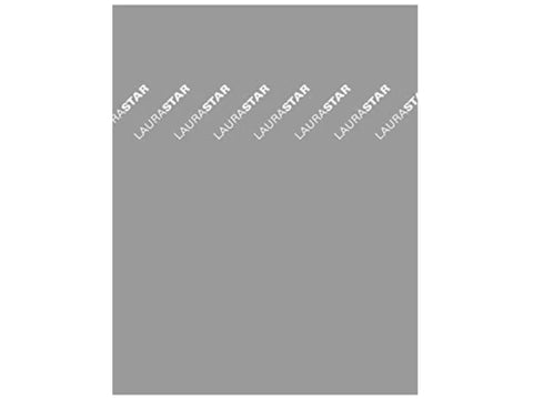 Grey ironing board cover with "LAURASTAR" printed diagonally across it.