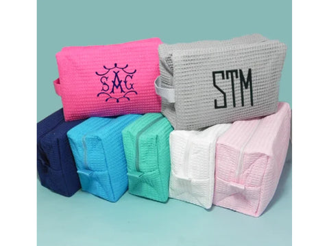Waffle Weave Cosmetic Bag Blanks - Navy