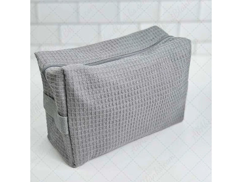 Waffle Weave Cosmetic Bag Blanks - Grey