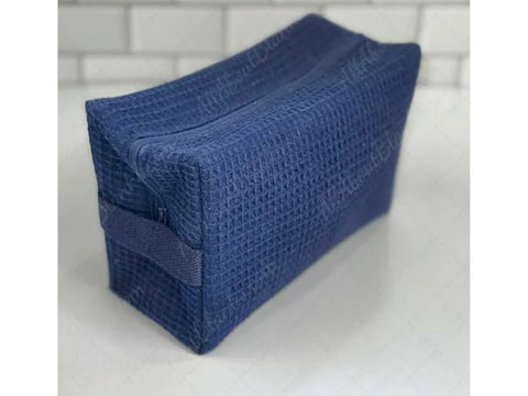 Waffle Weave Cosmetic Bag Blanks - Navy