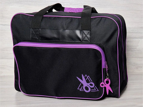 Sewing Machine Tote-Black With Purple Accents
