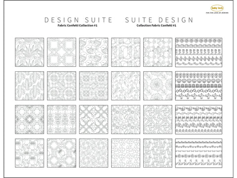 A collection of embroidery designs featuring various patterns like cacti, flowers, and boots.