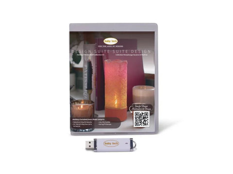 Baby Lock Design Suite Fills & Motifs Holiday Collection #2 USB drive and case.
