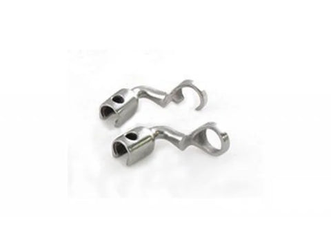 Two silver metal hopping foot conversion kit pieces are shown on a white background.
