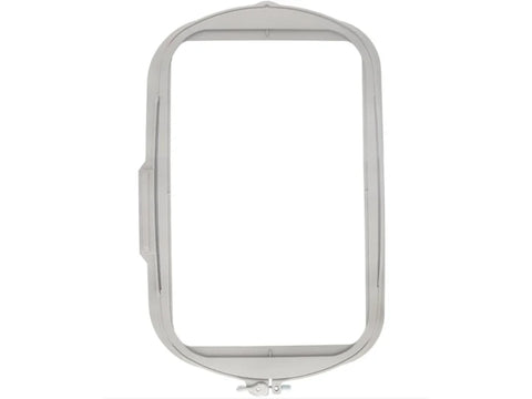 Embroidery hoop, light gray, rectangular with rounded corners, shown vertically.