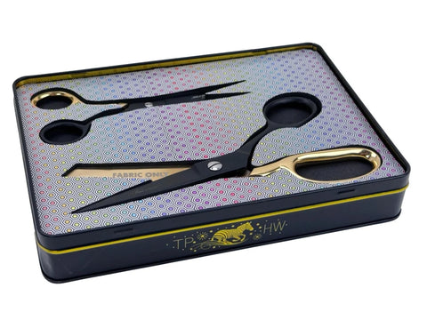 Tula Pink Black & Gold Scissor Tin