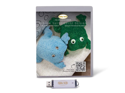 Baby Lock Design Suite Fills & Motifs Kids Collection #2 with a USB drive.