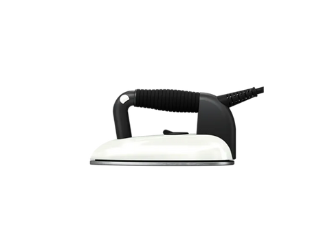 A white and black Laurastar Lift steam iron with a black cord.
