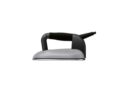 A gray and black Laurastar Lift Xtra Steam Iron with a black handle and cord.