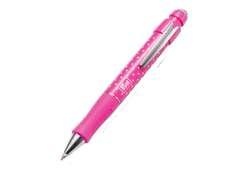 Prym Love extra fine fabric pencil in pink with white polka dots.
