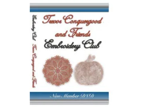 A DVD cover for the "Trevor Conquergood and Friends Embroidery Club."