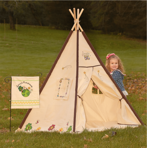 Embroidered Children's Play Tent and Flag