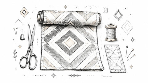 Diamond Pattern Fabric Guide for Quilting and Sewing