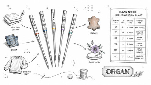 Organ Needle Chart Guide for Sewists and Quilters