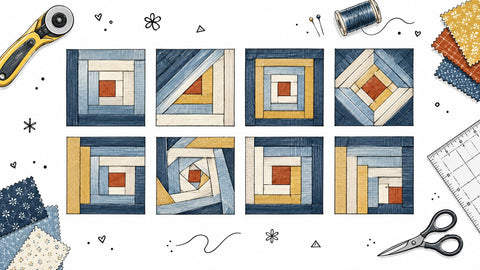 8 Quilting Patterns for Log Cabin Blocks