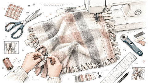 Sew Fleece Blankets with Machine and No Sew Methods