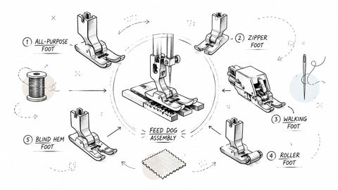 Sewing Machine Presser Feet: Types and Uses Guide